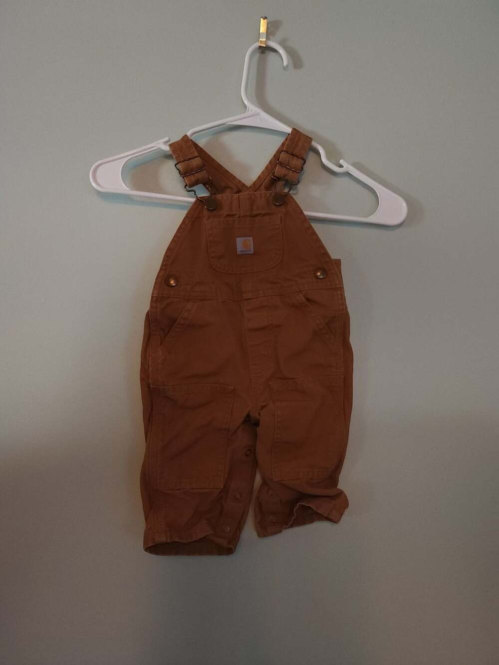 Cabincore Granola Baby Carhartt Baby Canvas Bib Overalls Carhartt Brown 6M
